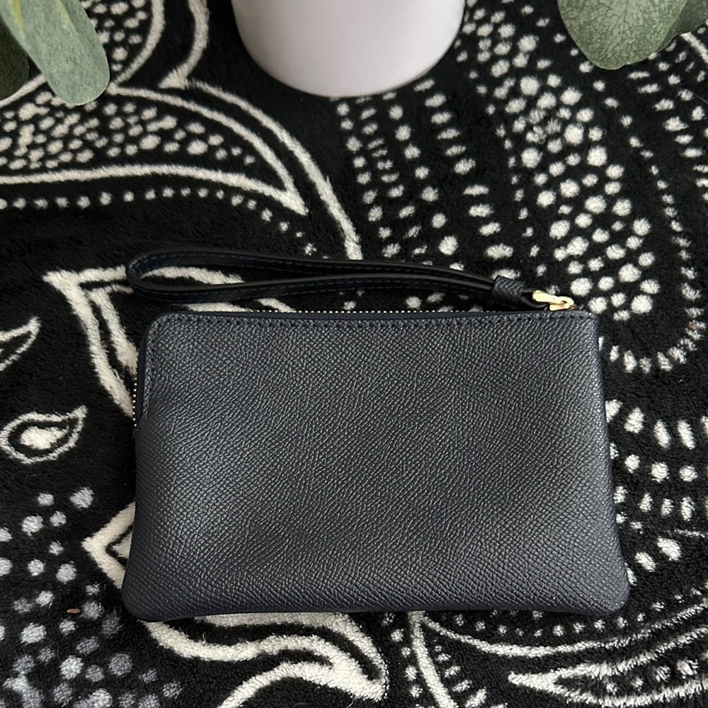 Coach Navy Textured Wristlet - Picture 2 of 3